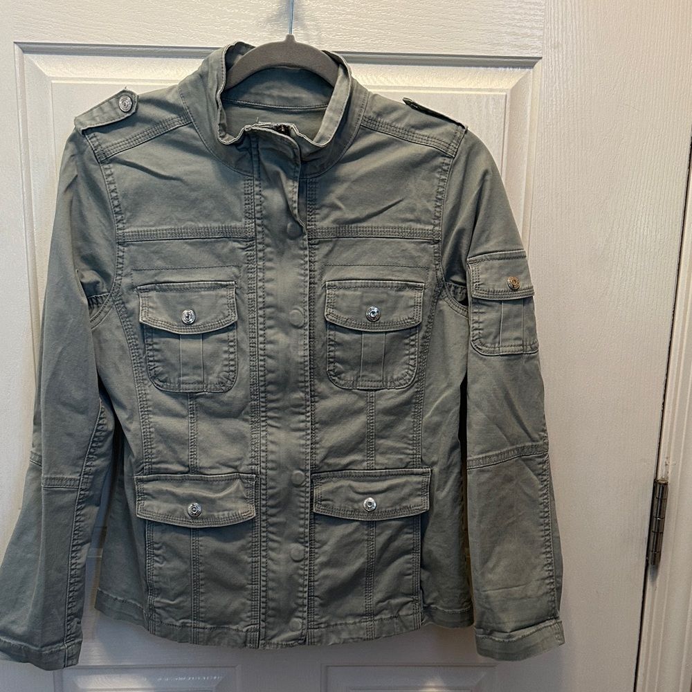 Kensie Light Sage Military Field Jacket Size M